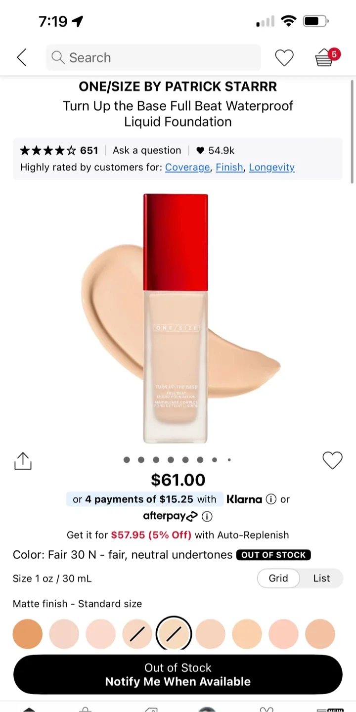 ONE/SIZE Turn Up the Base Foundation - Fair 30 N