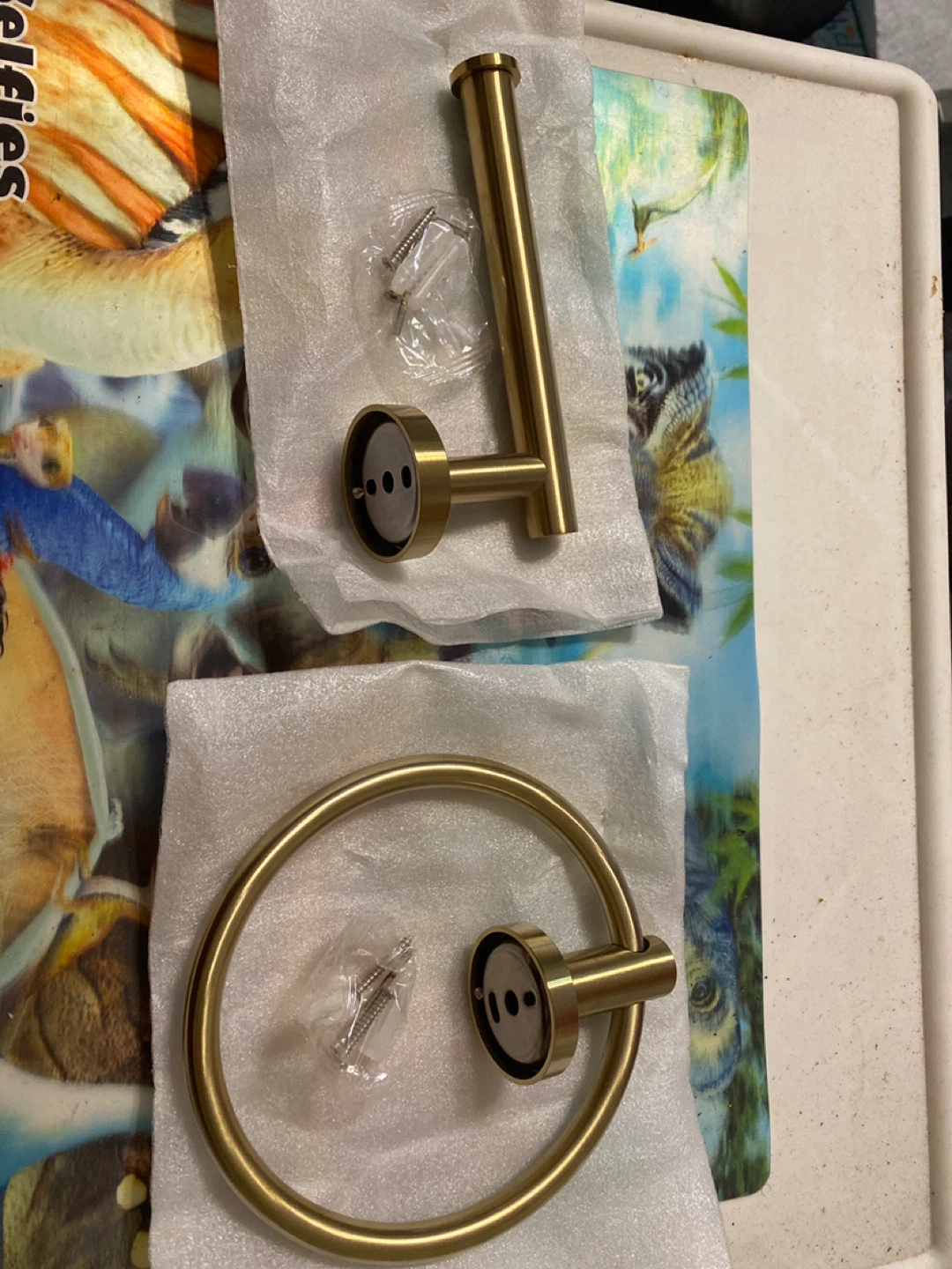 Gold Bathroom Hardware Set - New