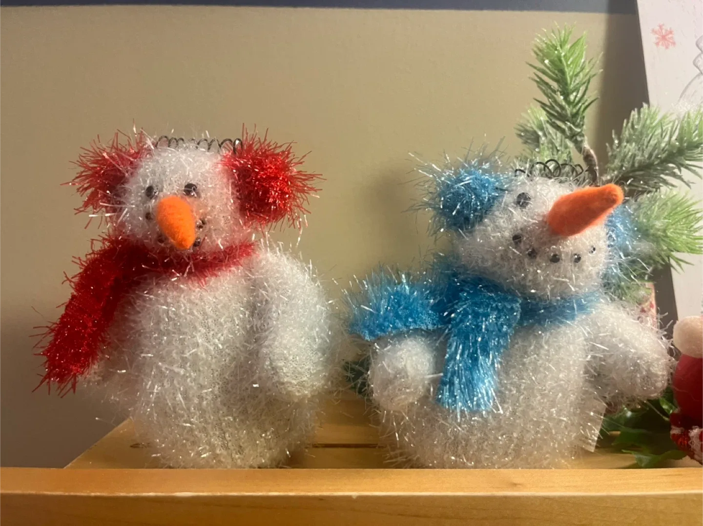 #Cleanout - Two Handmade Snowman Figurines image indicator(2)