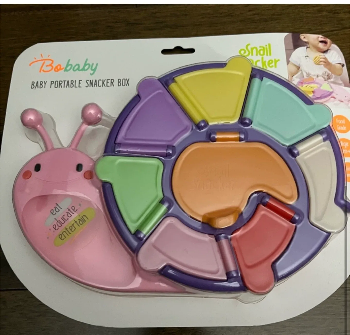 Bobaby Snail Snacker Baby Portable Snacker Box, New image indicator(5)