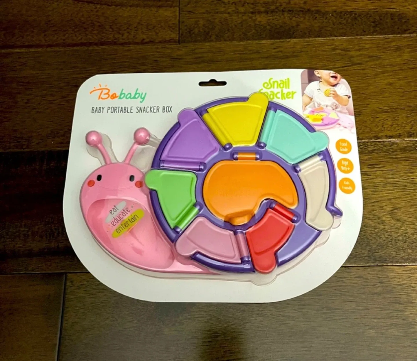 Bobaby Snail Snacker Baby Portable Snacker Box, New