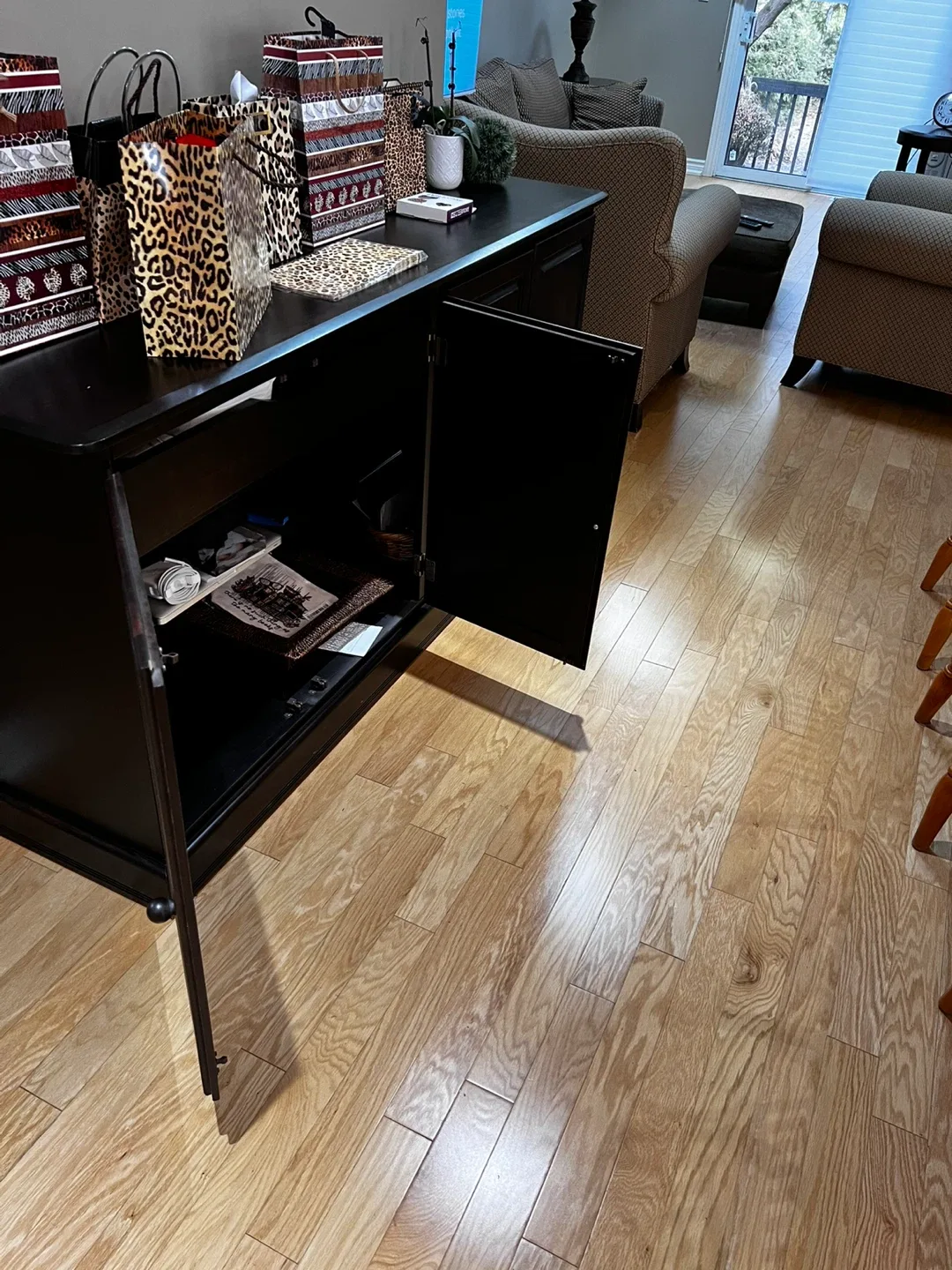 Dark Brown Wooden Cabinet/Hutch image indicator(3)