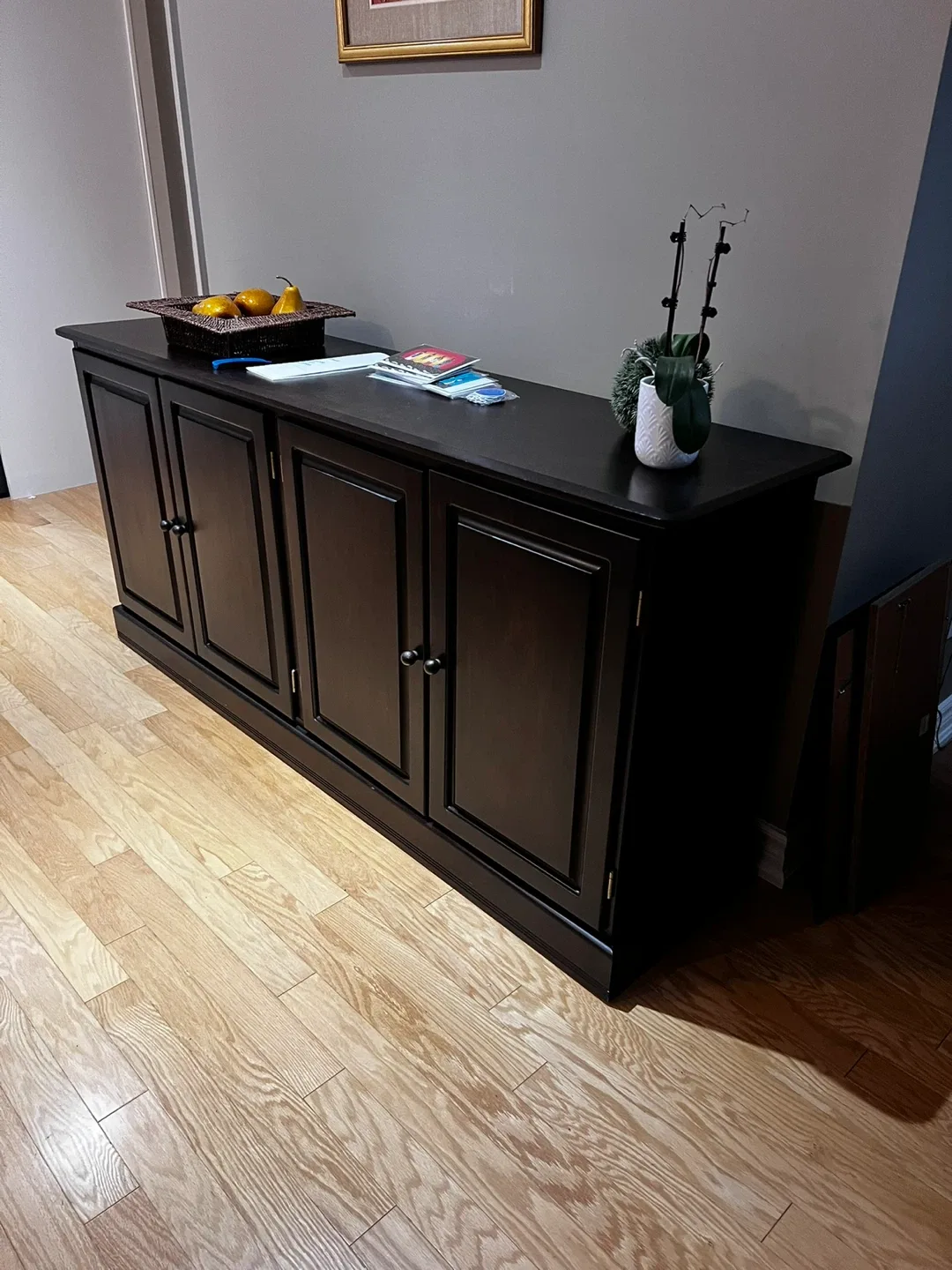Dark Brown Wooden Cabinet/Hutch