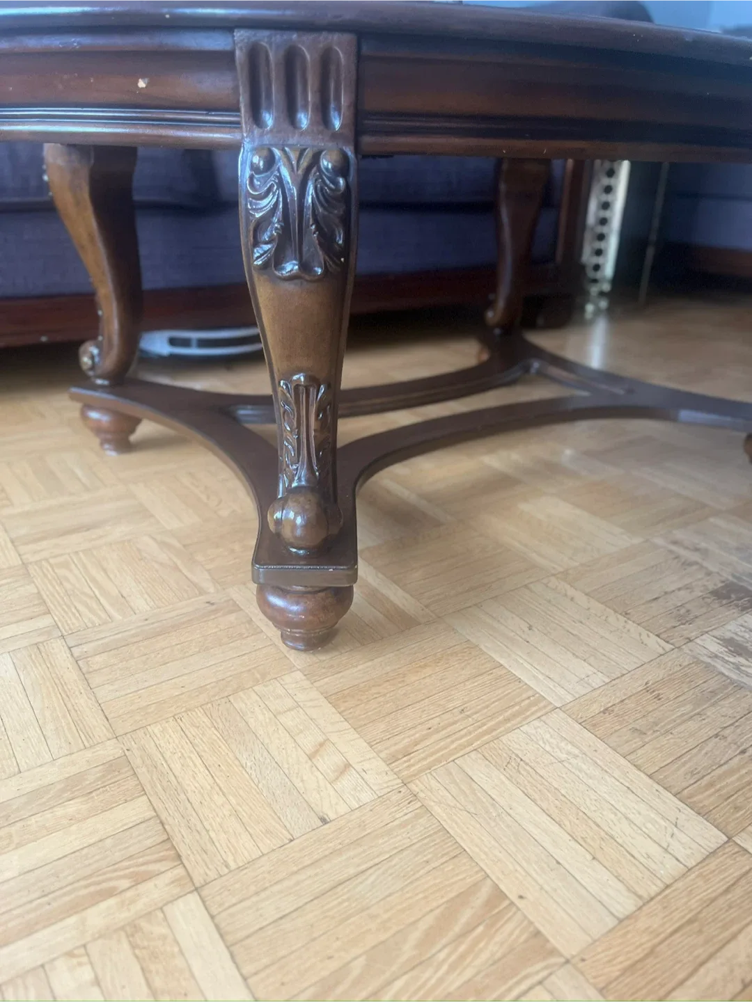 3 Brown Couches and Oval Glass Top Coffee Table image indicator(4)