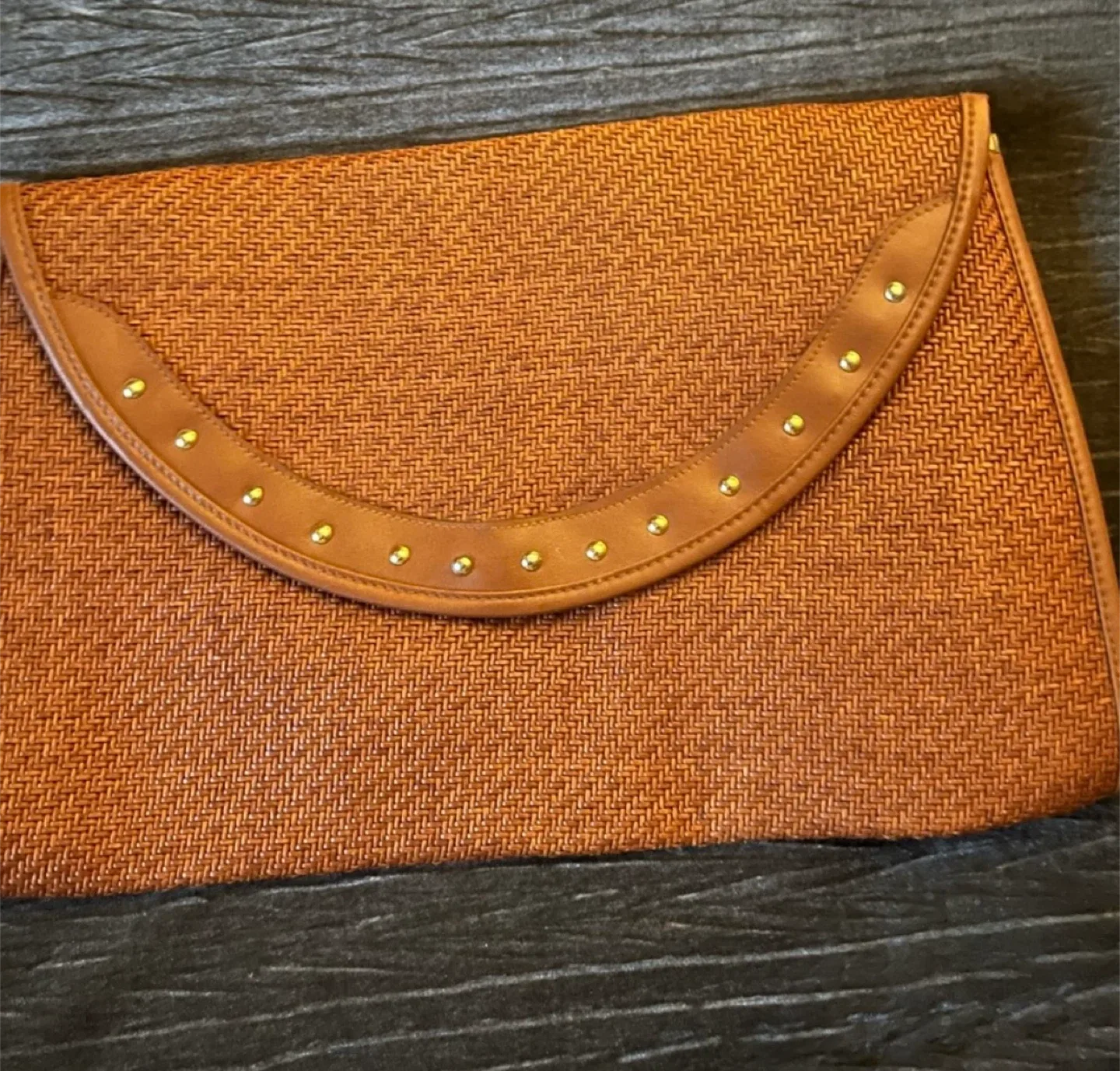 Brown Woven Clutch Purse made in Italy