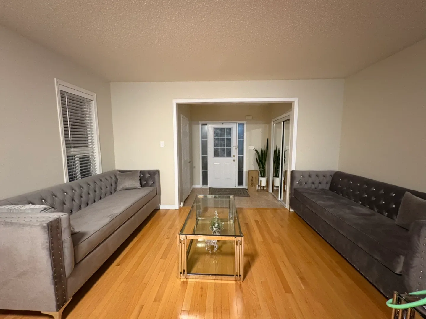 Grey Velvet Tufted Sofa image indicator(4)