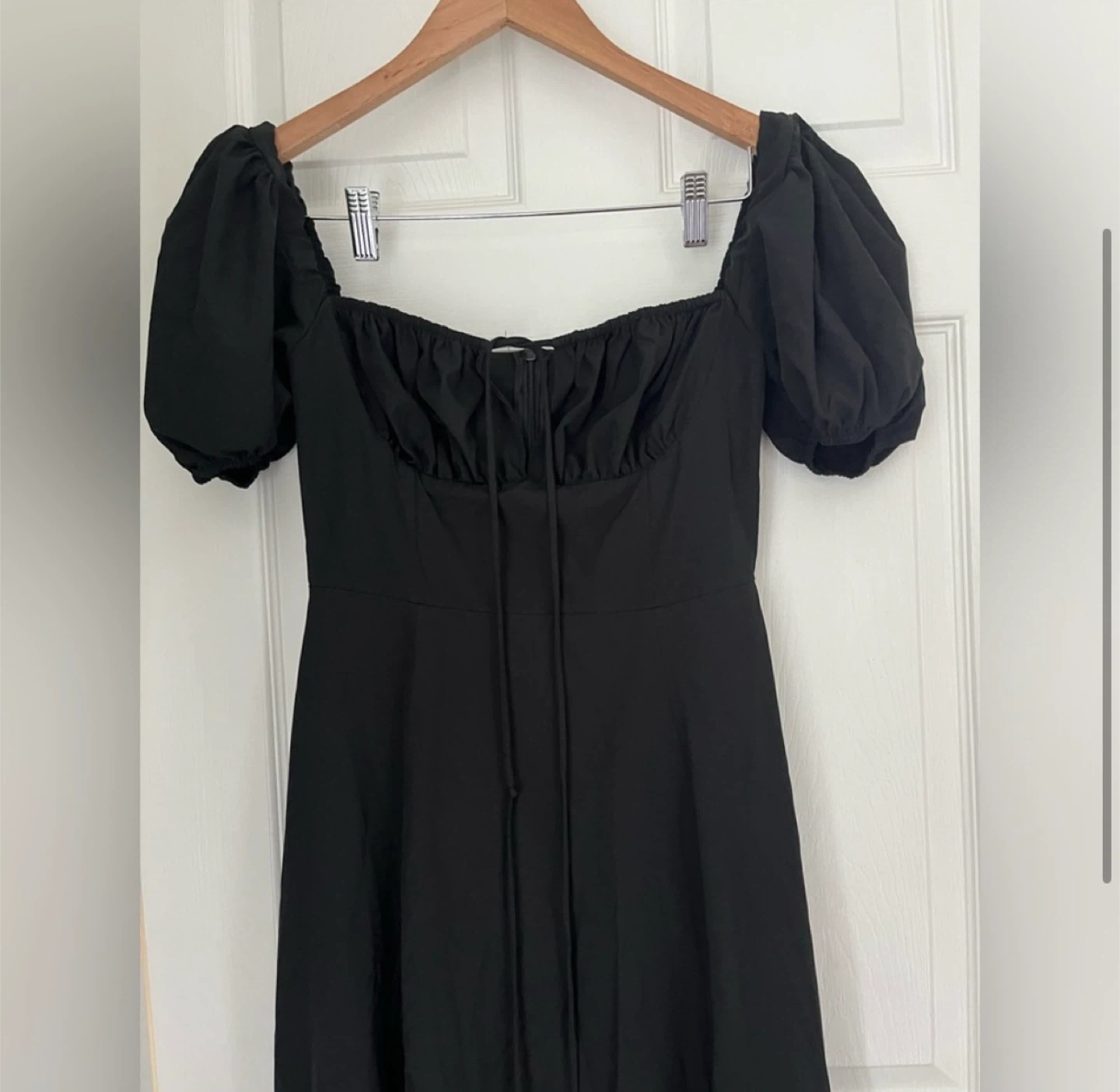 Black Puff Sleeve Midi Dress small size ( it has no tags) - photo 2