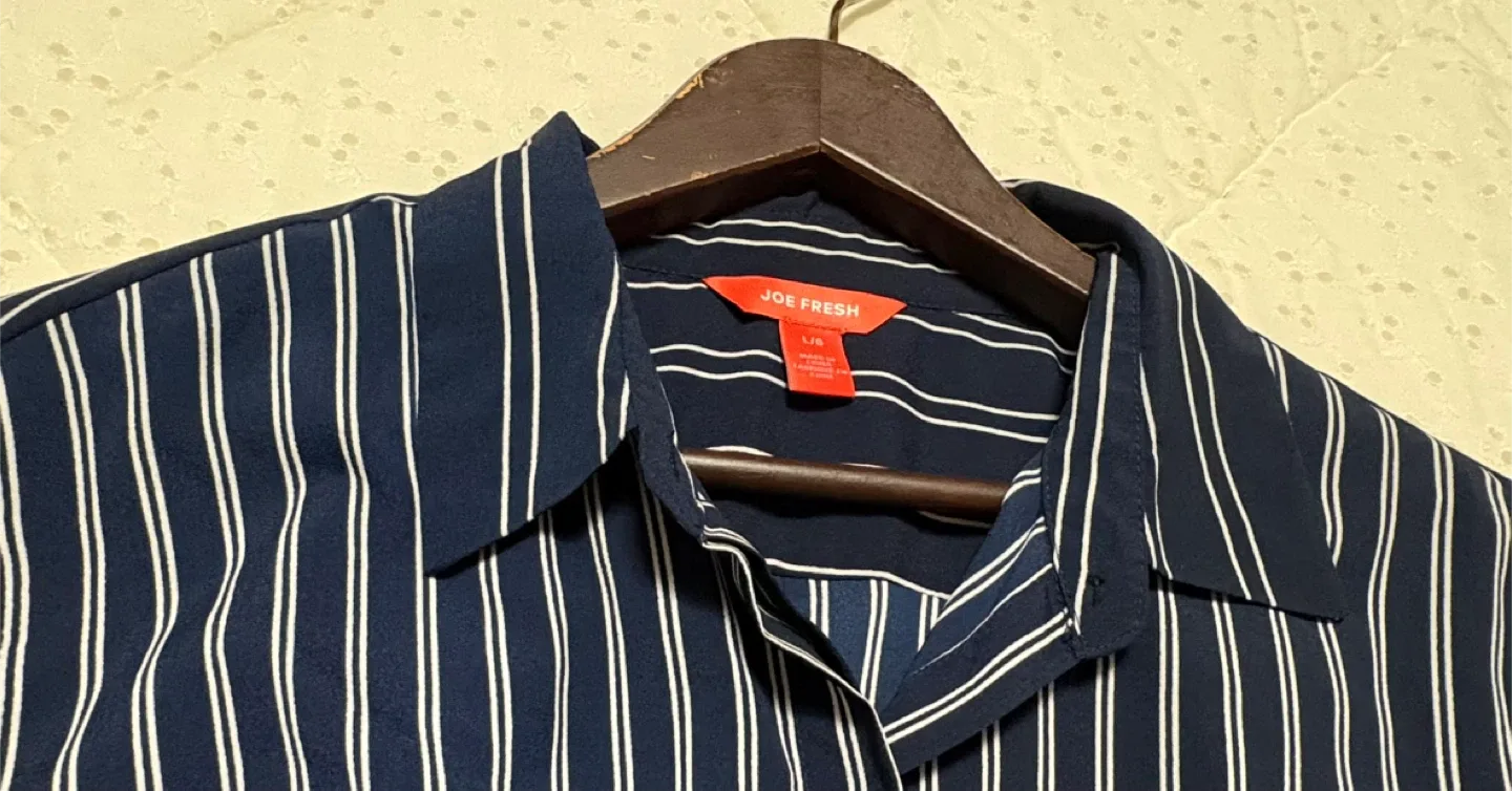 Joe Fresh Striped Blouse - Size L #cleanout image indicator(3)