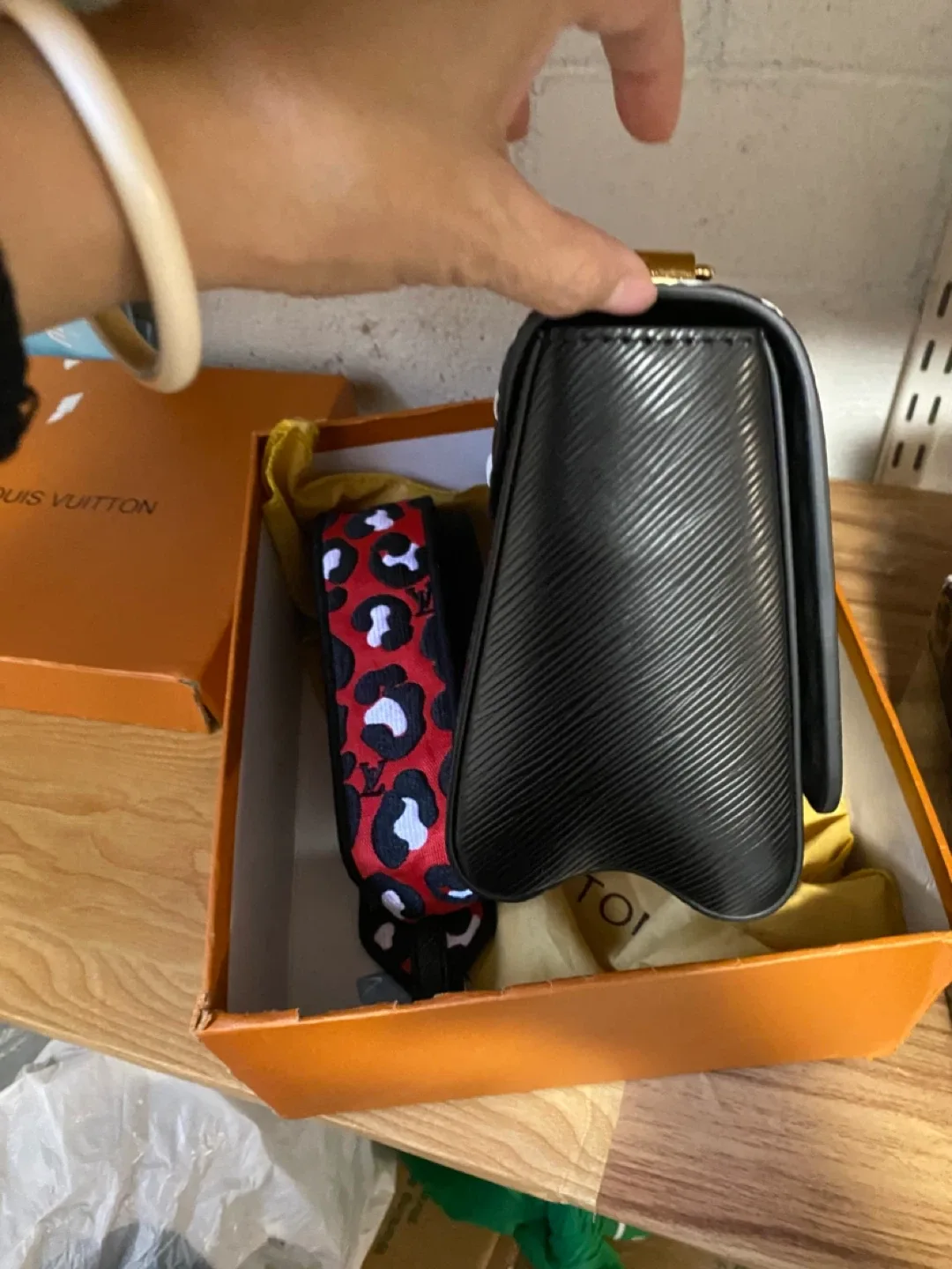 Louis Vuitton Black Leather Shoulder Bag