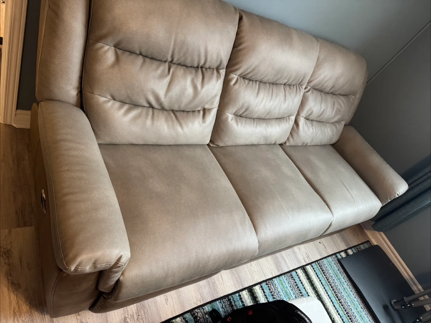 Beige Reclining Sofa - Great Condition!