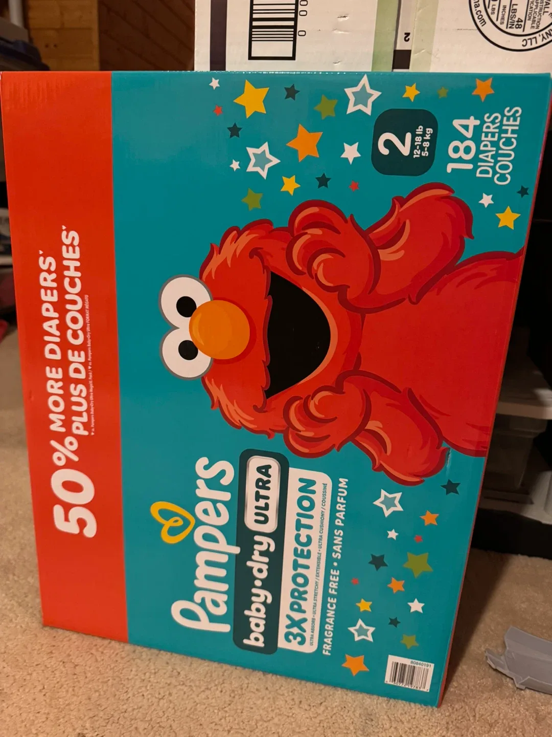 Pampers Baby-Dry Ultra Diapers, Size 2, 184 Count