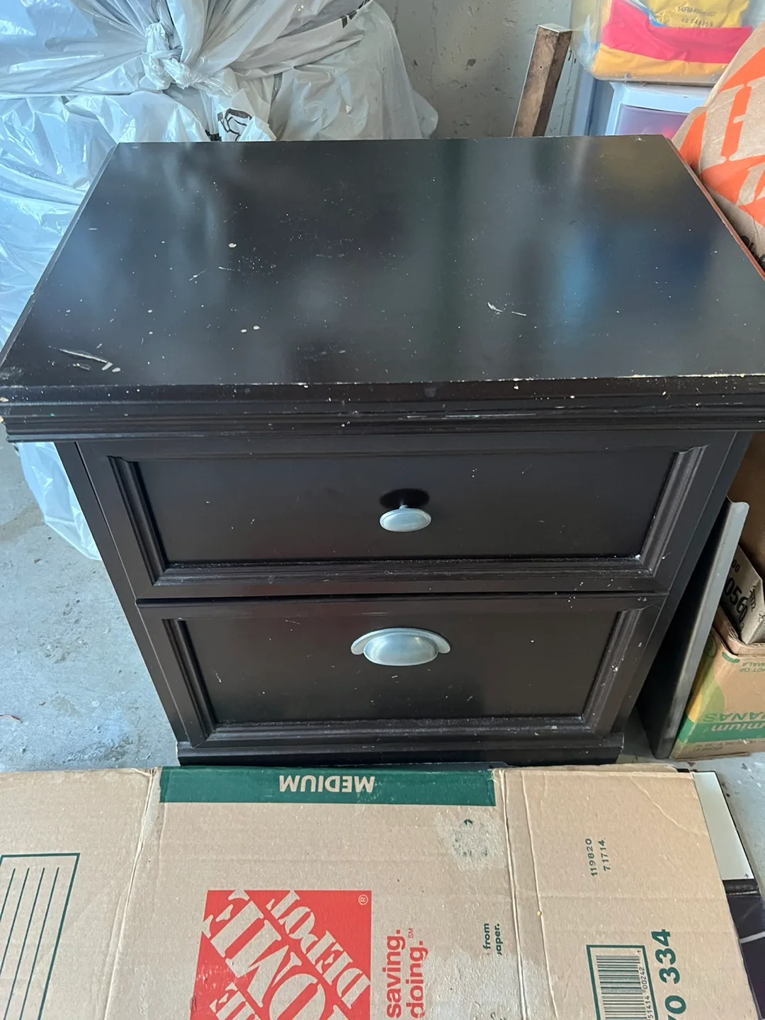 Black 2-Drawer Nightstand 2 available 35$ each both 65$
