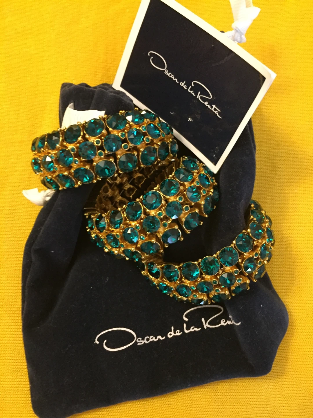 Oscar de la Renta Bangle Bracelet & Marigold Sweater