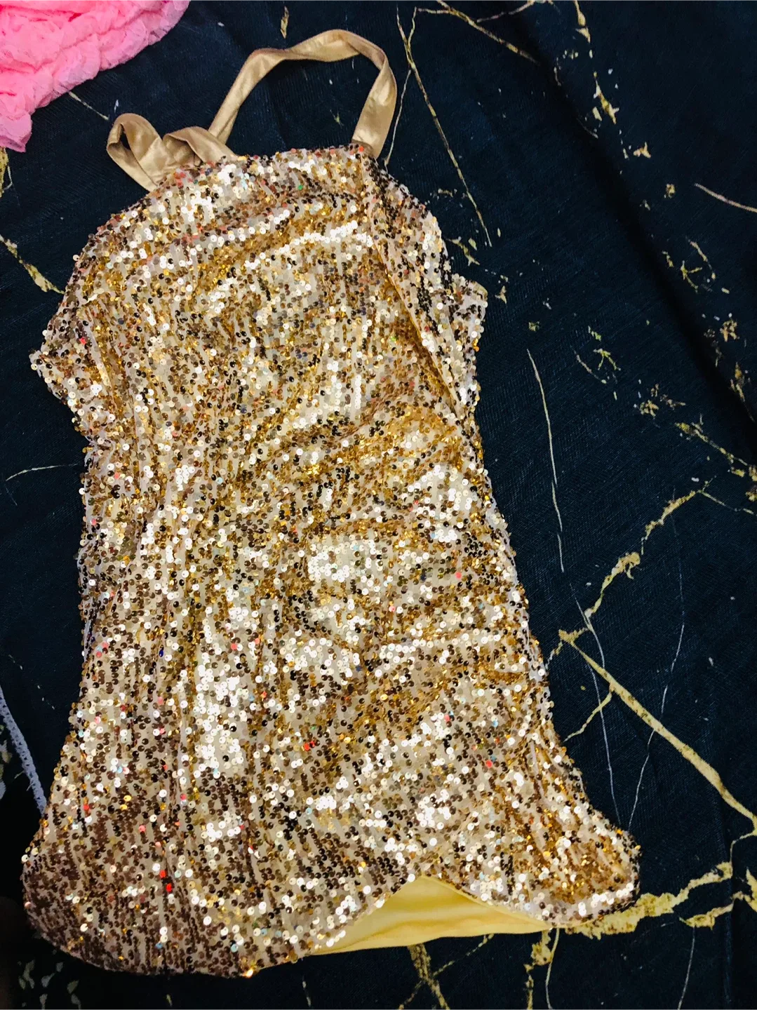 Christmas party gold Dress (2026 in gold)- brand new