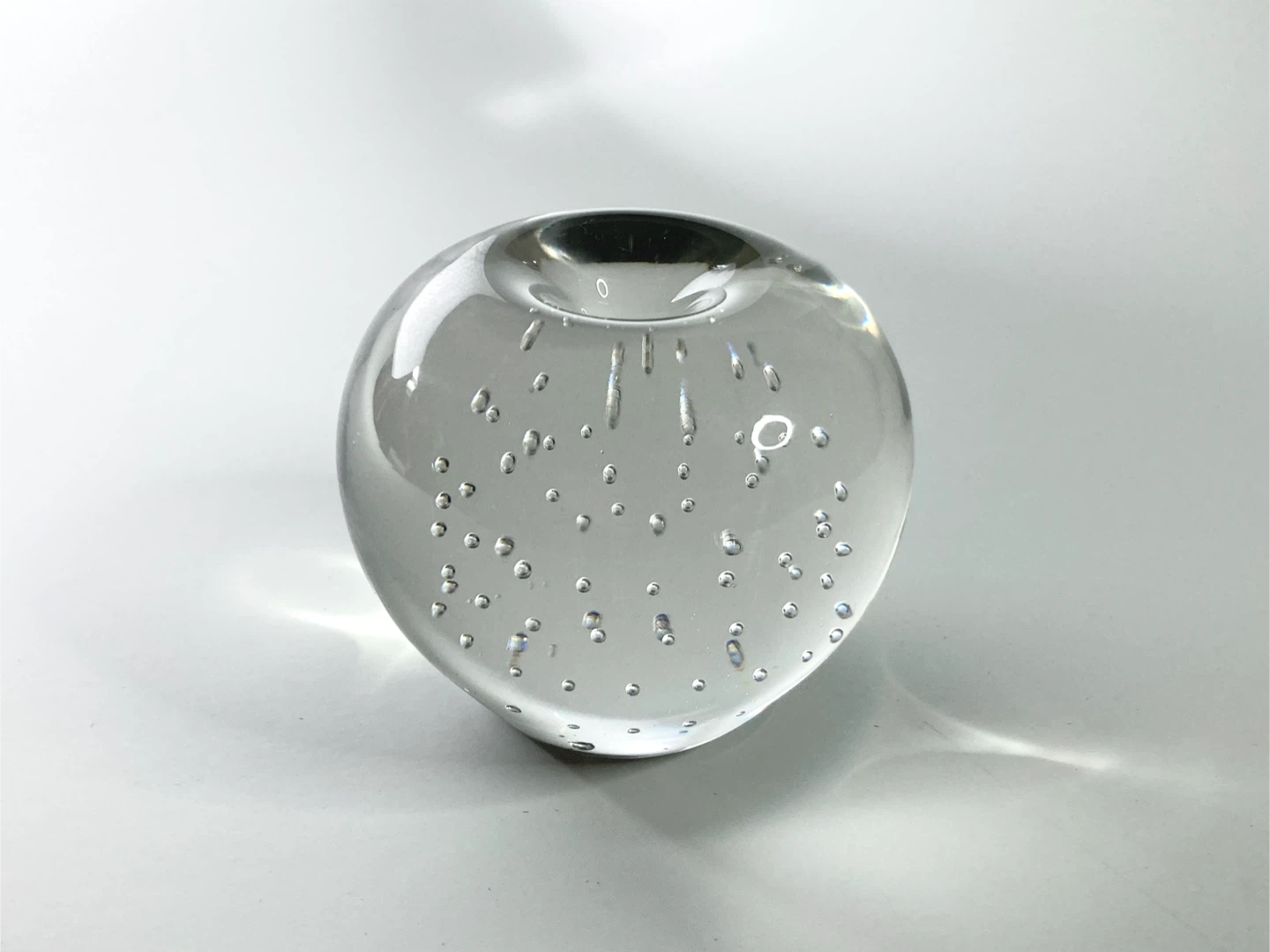 Vintage Hand Blown Glass Bubble Apple Paperweight - photo 3