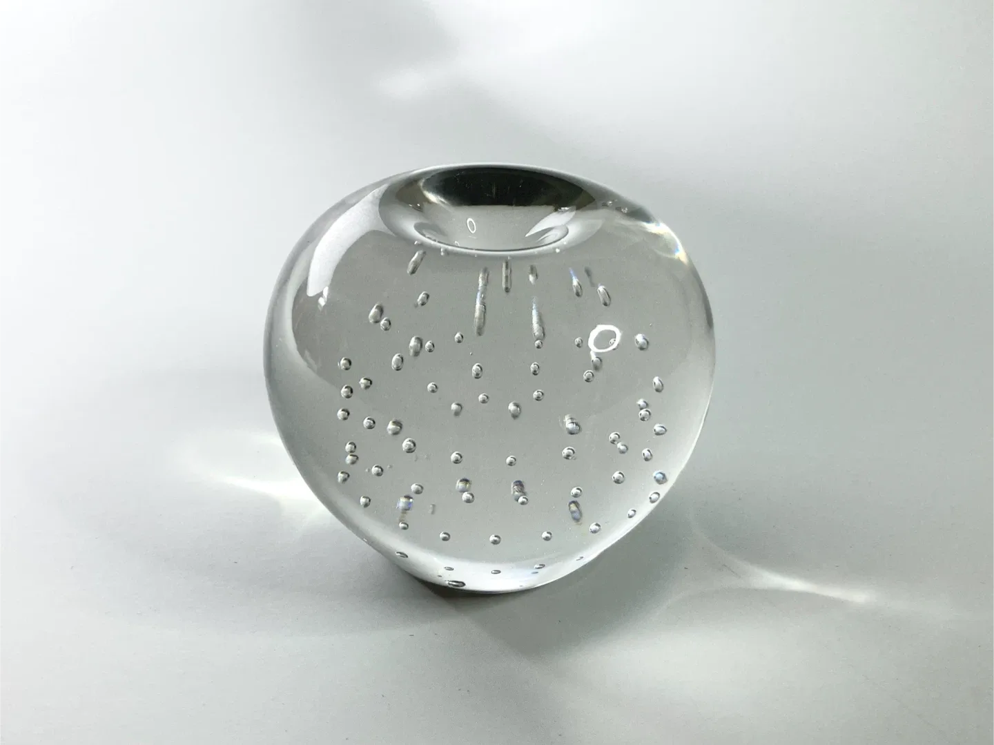 Vintage Hand Blown Glass Bubble Apple Paperweight image indicator(2)