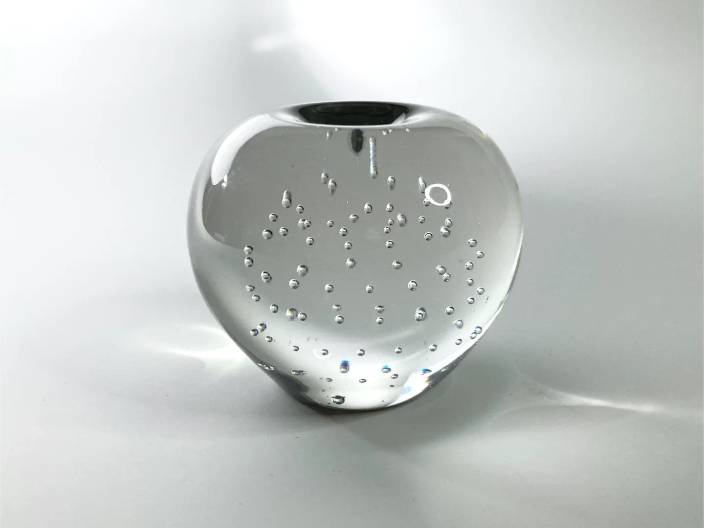 Vintage Hand Blown Glass Bubble Apple Paperweight