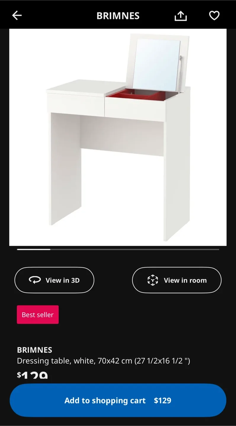 IKEA Brimnes Dressing Table - White image indicator(2)