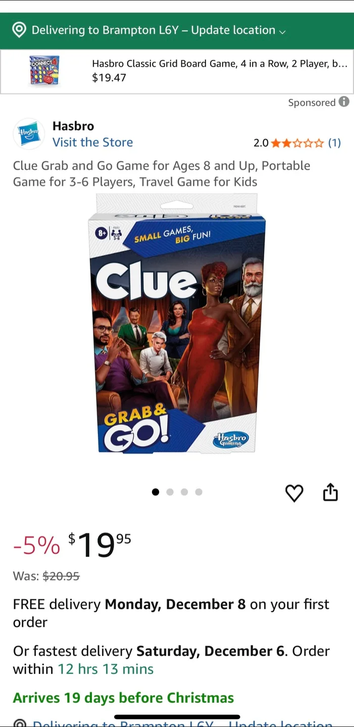 Clue Grab and Go Game - Ages 8+, Portable Travel Game image indicator(2)
