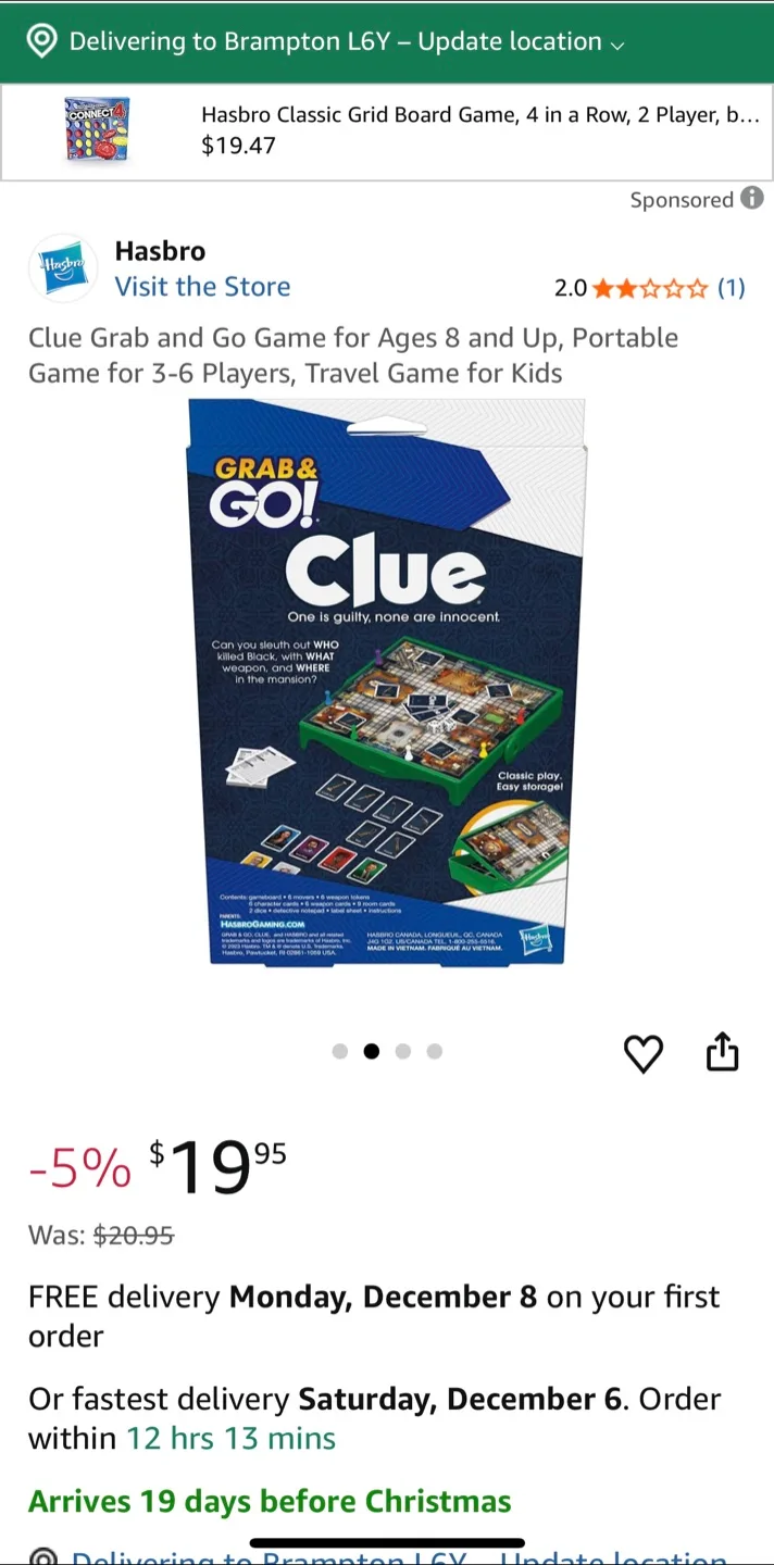 Clue Grab and Go Game - Ages 8+, Portable Travel Game image indicator(3)