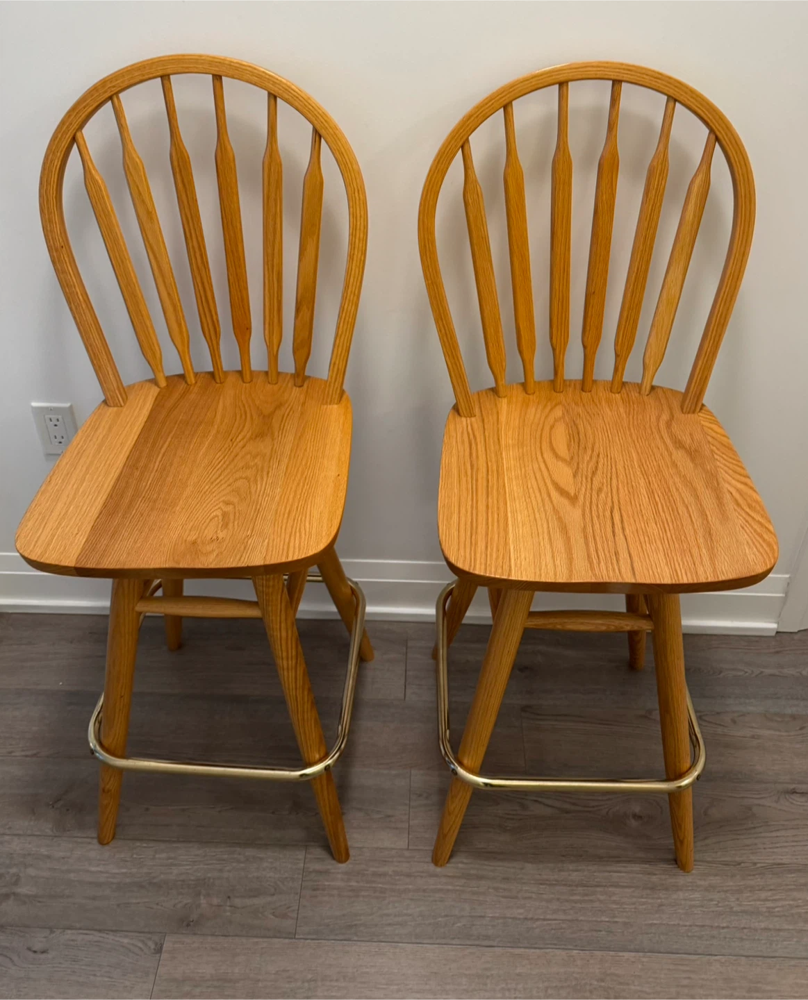 Wooden Bar Stools - Set of 2