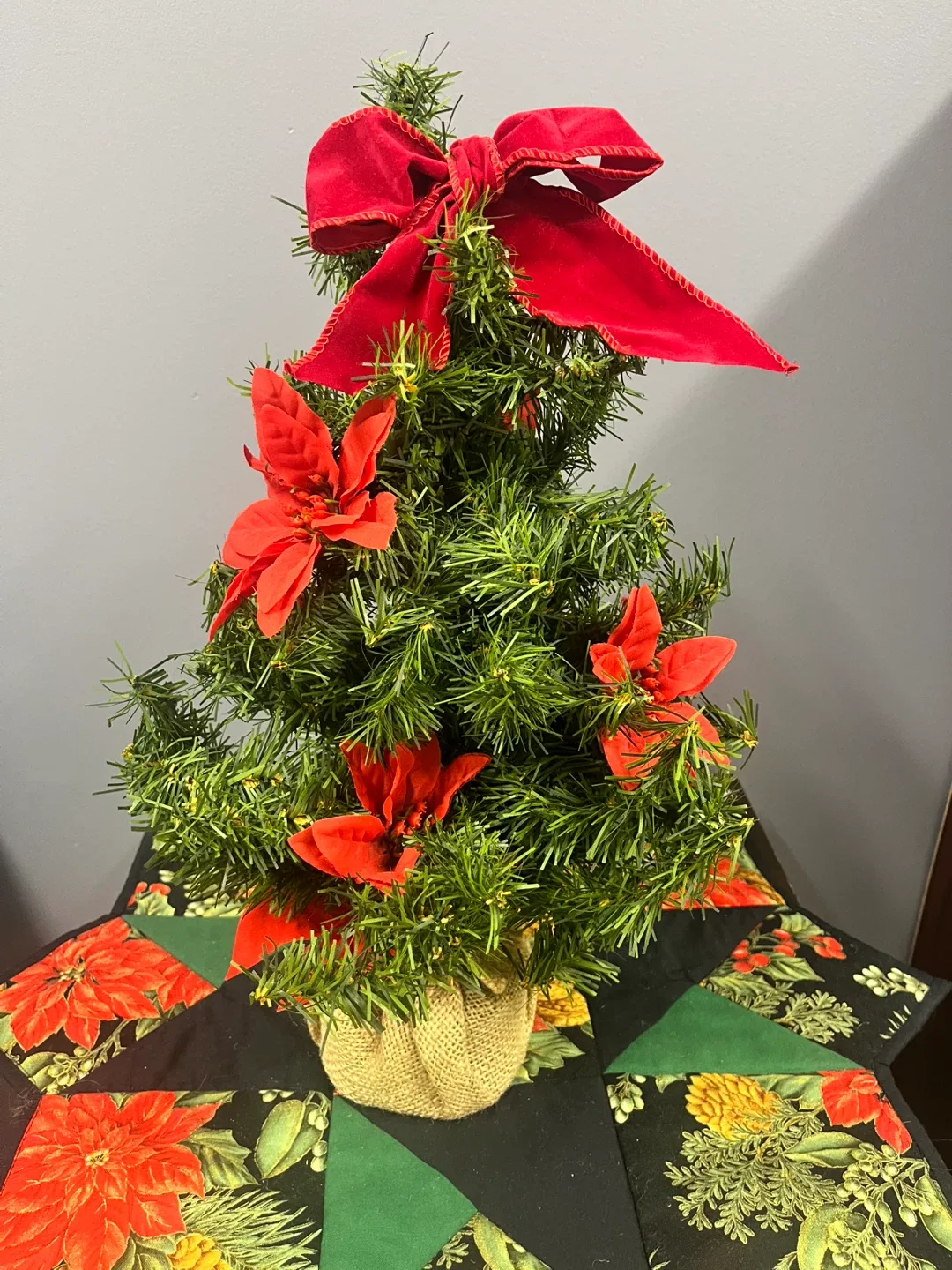 #Cleanout - Mini Christmas Tree with Red Decorations