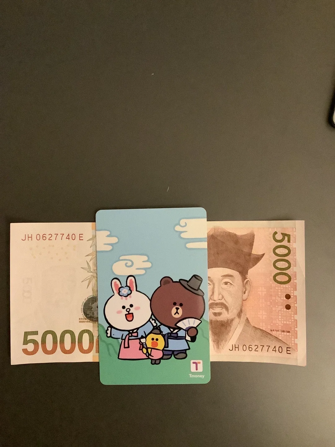 TMoney card (South Korean transit) and 5000 won #Cleanout