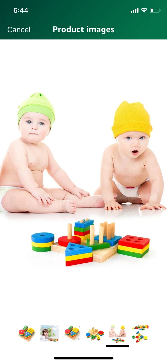 NEW -Wooden Geometric Shape Sorter Puzzle Toy image indicator(3)