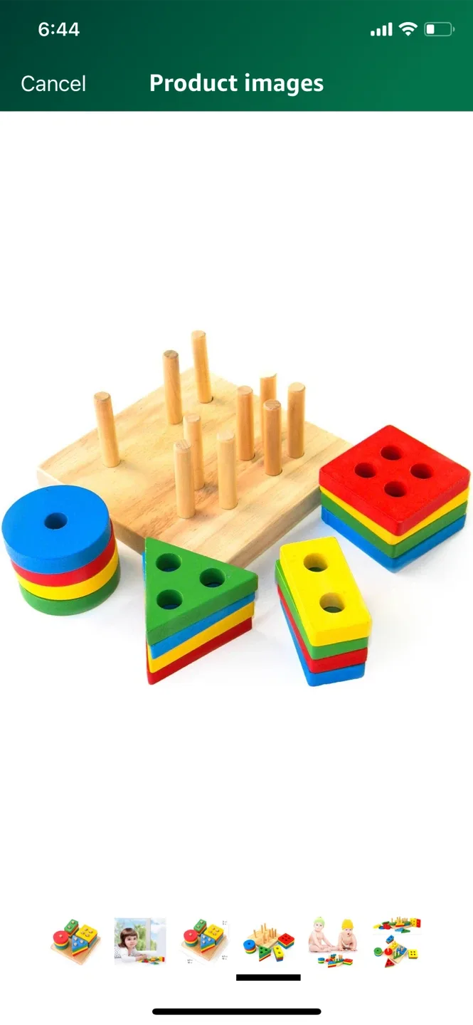 NEW -Wooden Geometric Shape Sorter Puzzle Toy image indicator(2)