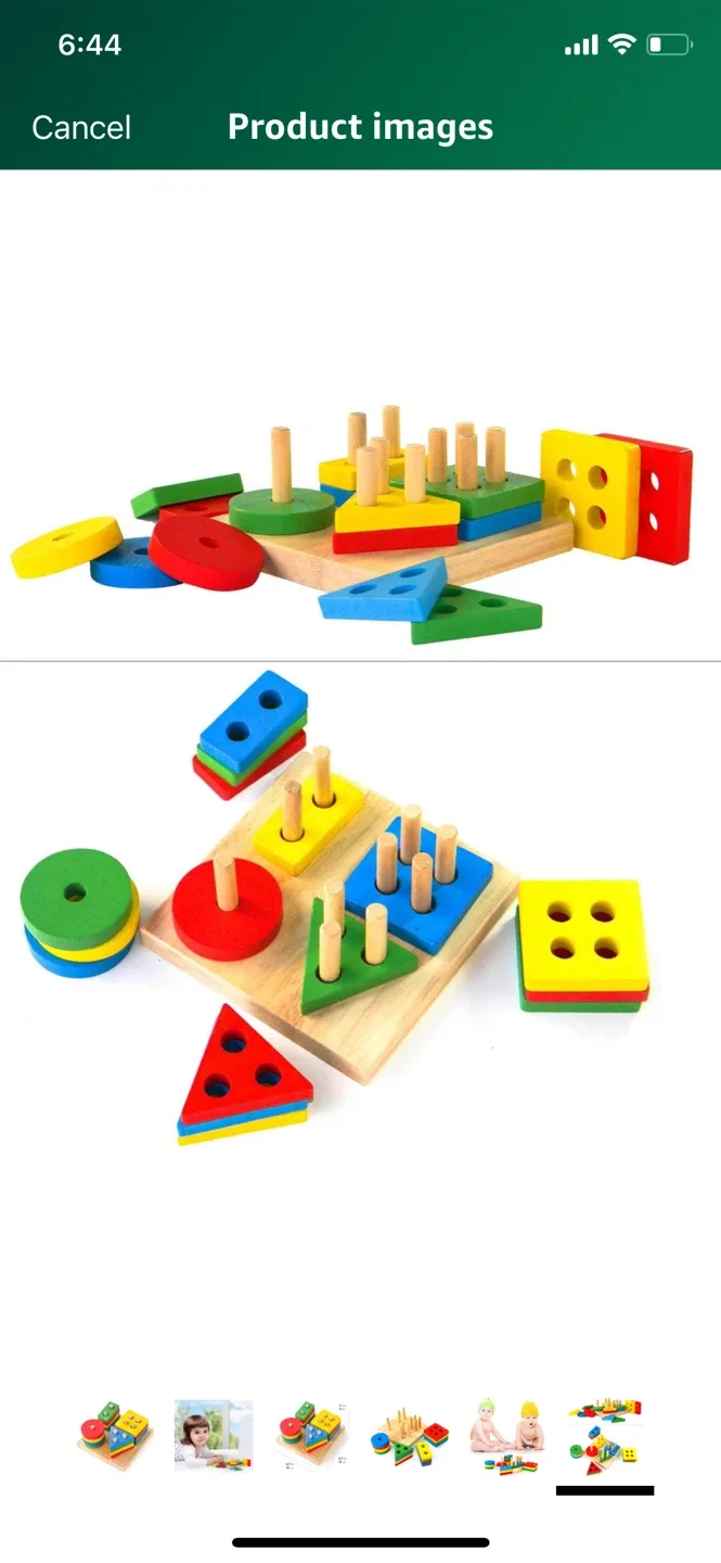 NEW -Wooden Geometric Shape Sorter Puzzle Toy image indicator(4)