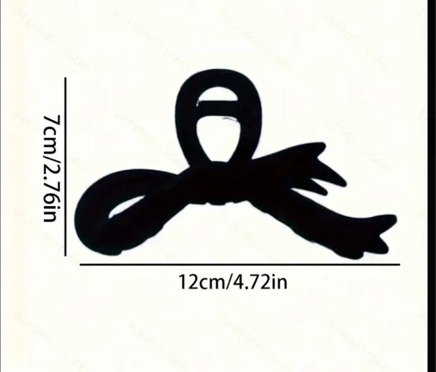 Black Velvet Bow Hair Claw Clip image indicator(4)