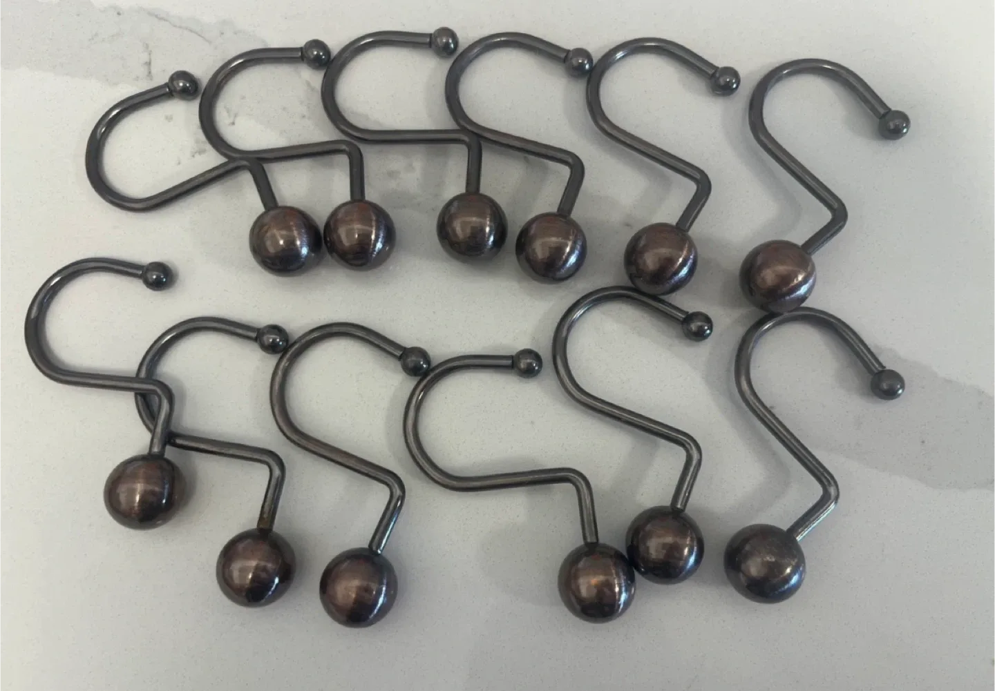 Shower curtain hooks - Set of 12