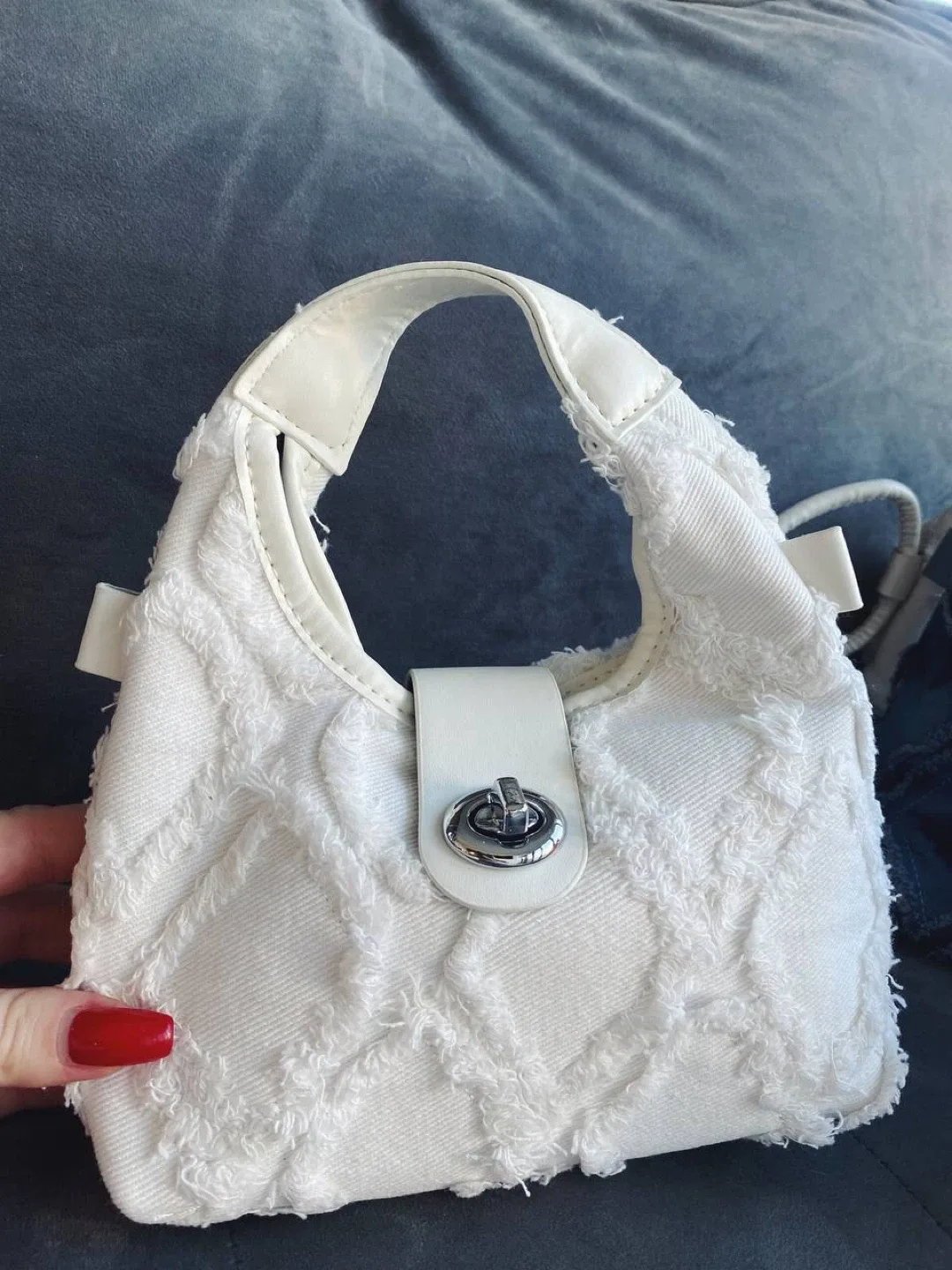 White Denim Handbag