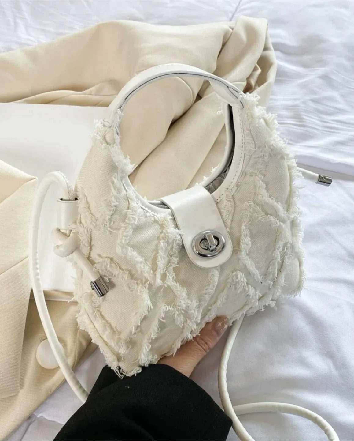 White Denim Handbag image indicator(2)