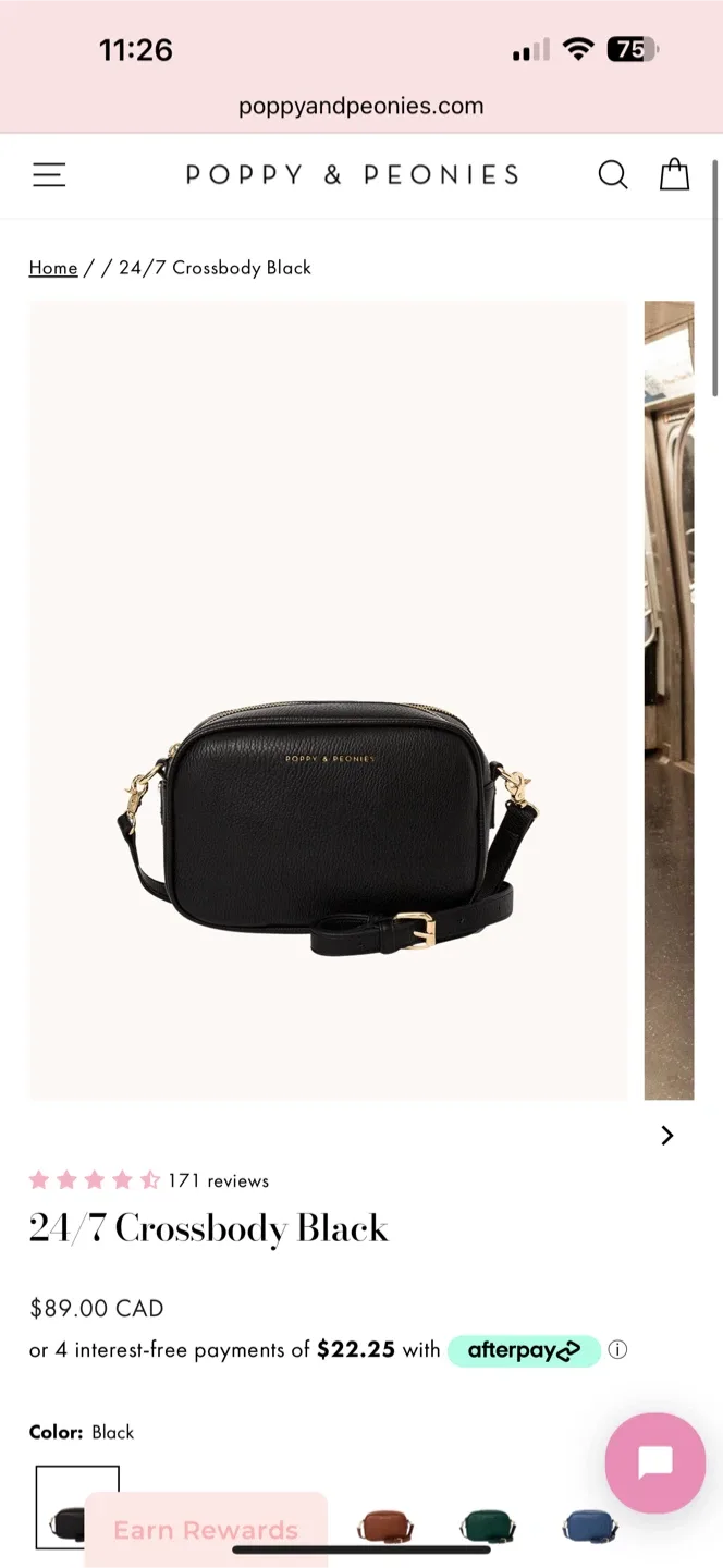 Poppy & Peonies 24/7 Crossbody Black