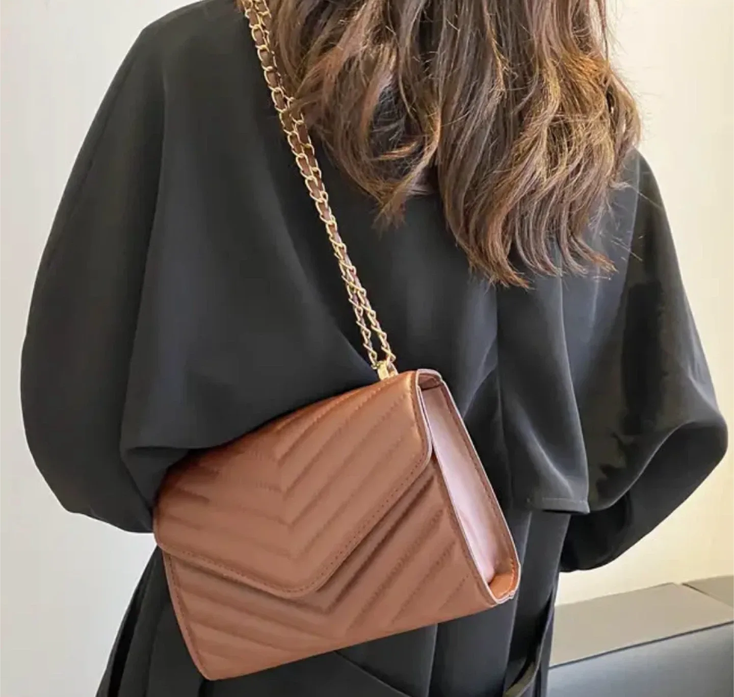 Coffee Brown Quilted Purse image indicator(2)