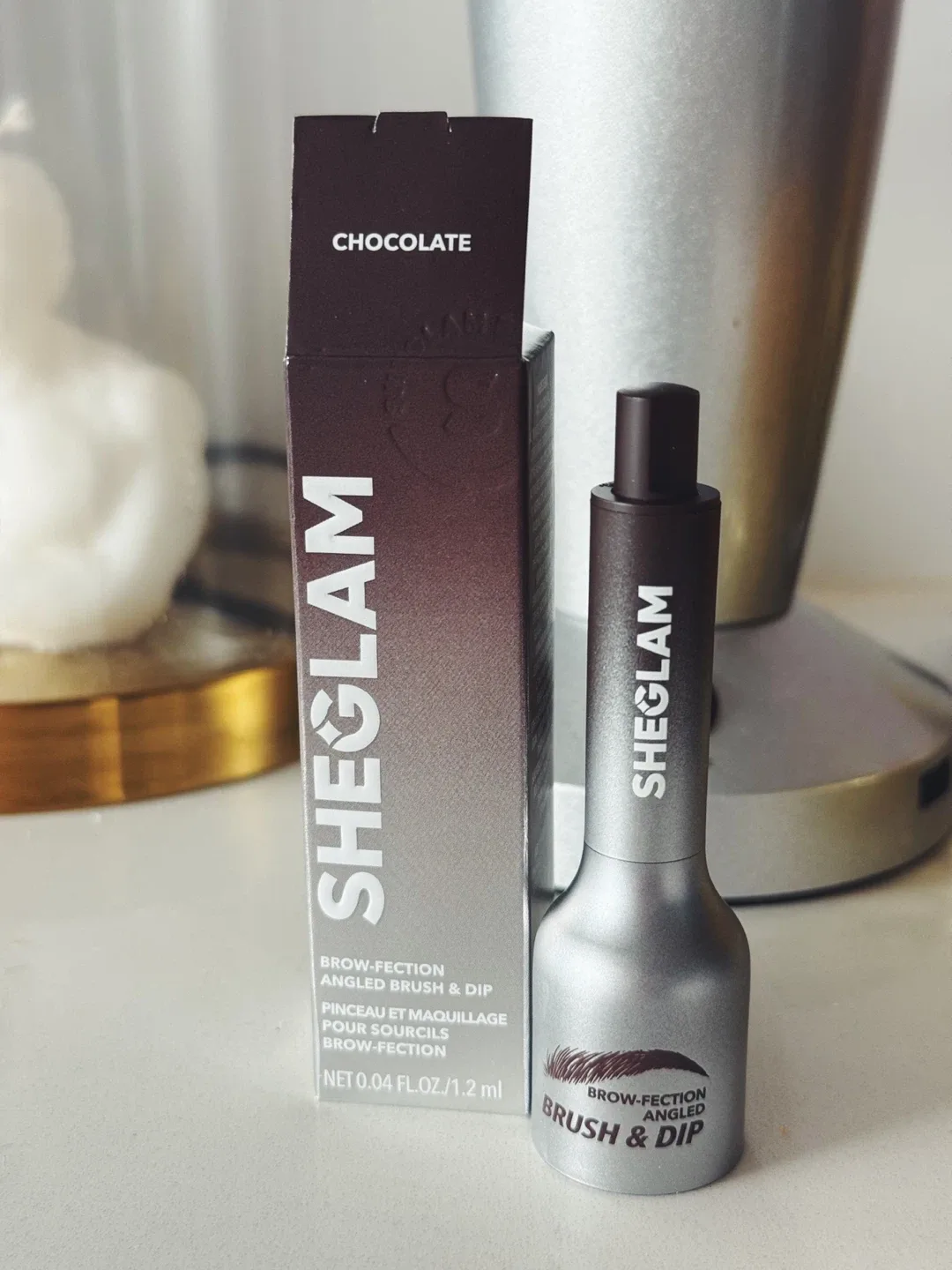 SHEGLAM Brow-fection Angled Brush & Dip,chocolate