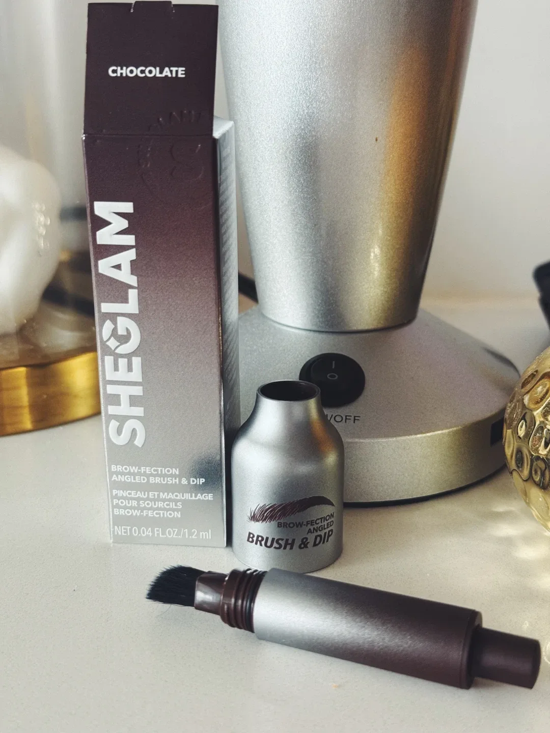 SHEGLAM Brow-fection Angled Brush & Dip,chocolate image indicator(2)