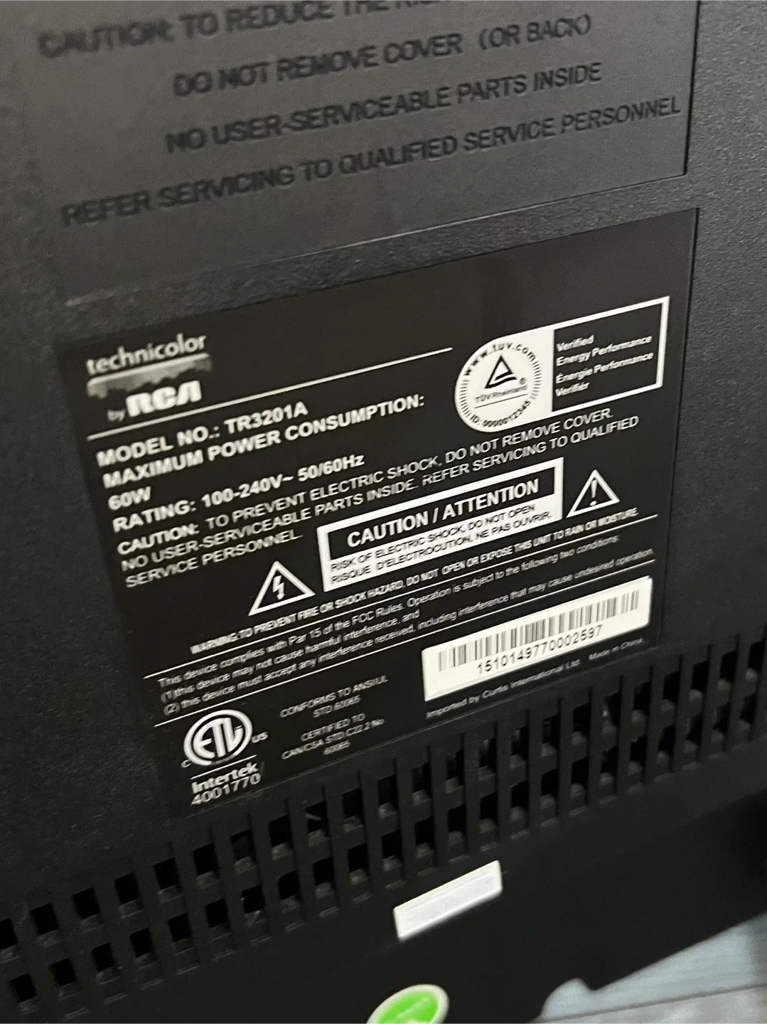 RCA 32" TV image indicator(3)