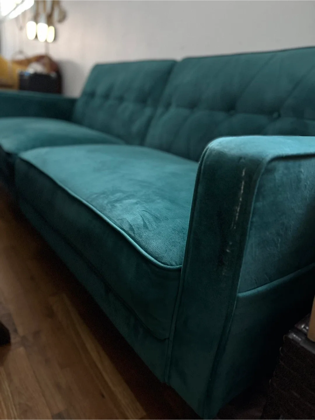 Teal Velvet Sofa image indicator(4)