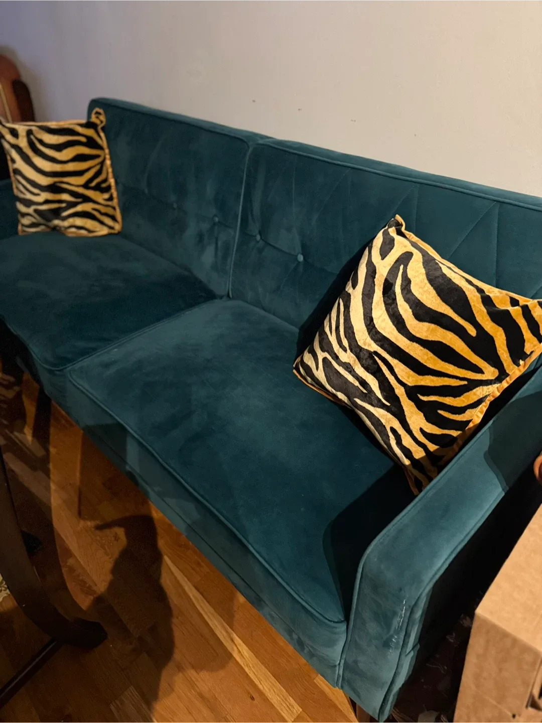 Teal Velvet Sofa