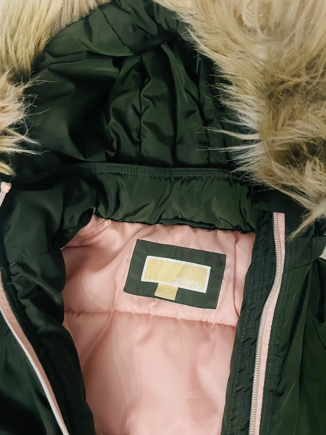 Michael Kors Girls' Olive Winter Coat image indicator(2)