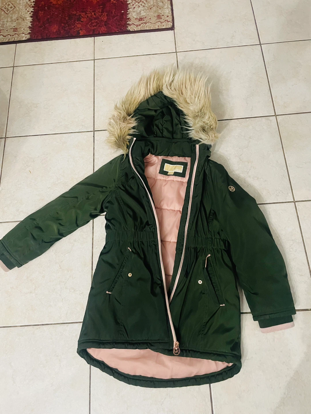 Michael Kors Girls' Olive Winter Coat