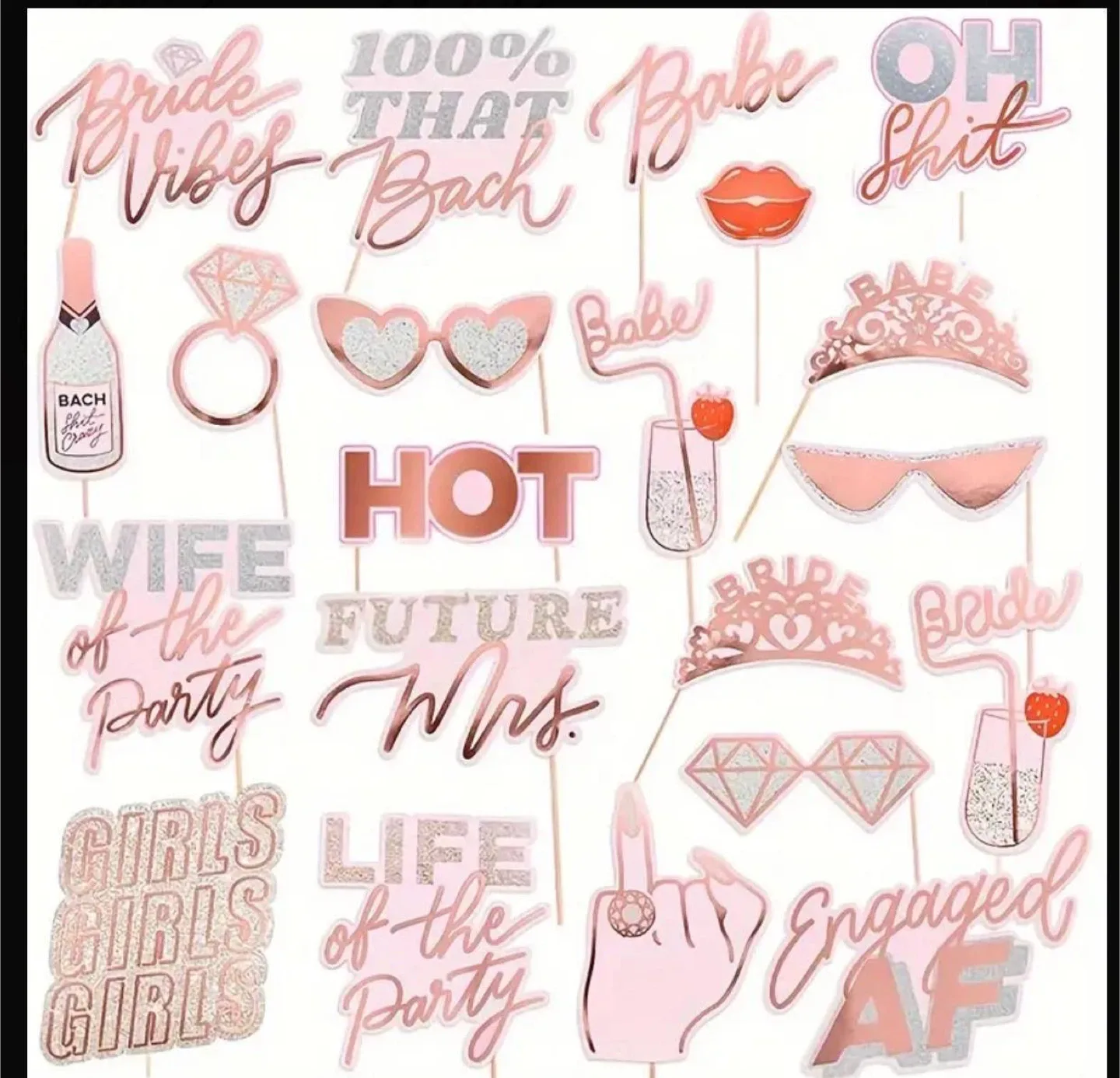 24 Piece Bachelorette Party Photo Booth Props image indicator(6)