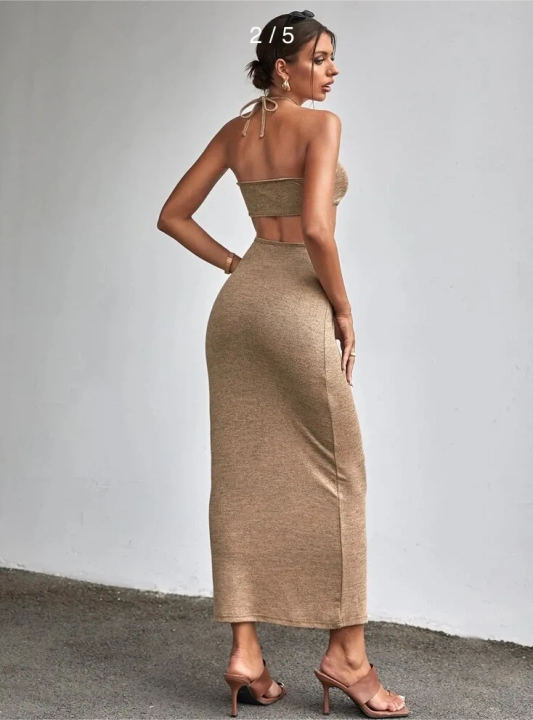 Cut out Tie Back Halter Dress - Size S #Cleanout image indicator(3)