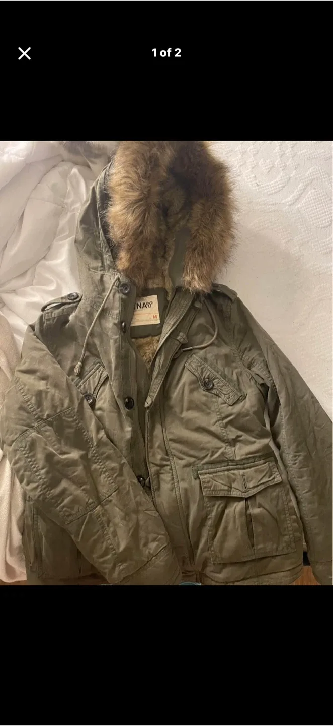 TNA Olive Green Winter Parka - Size M