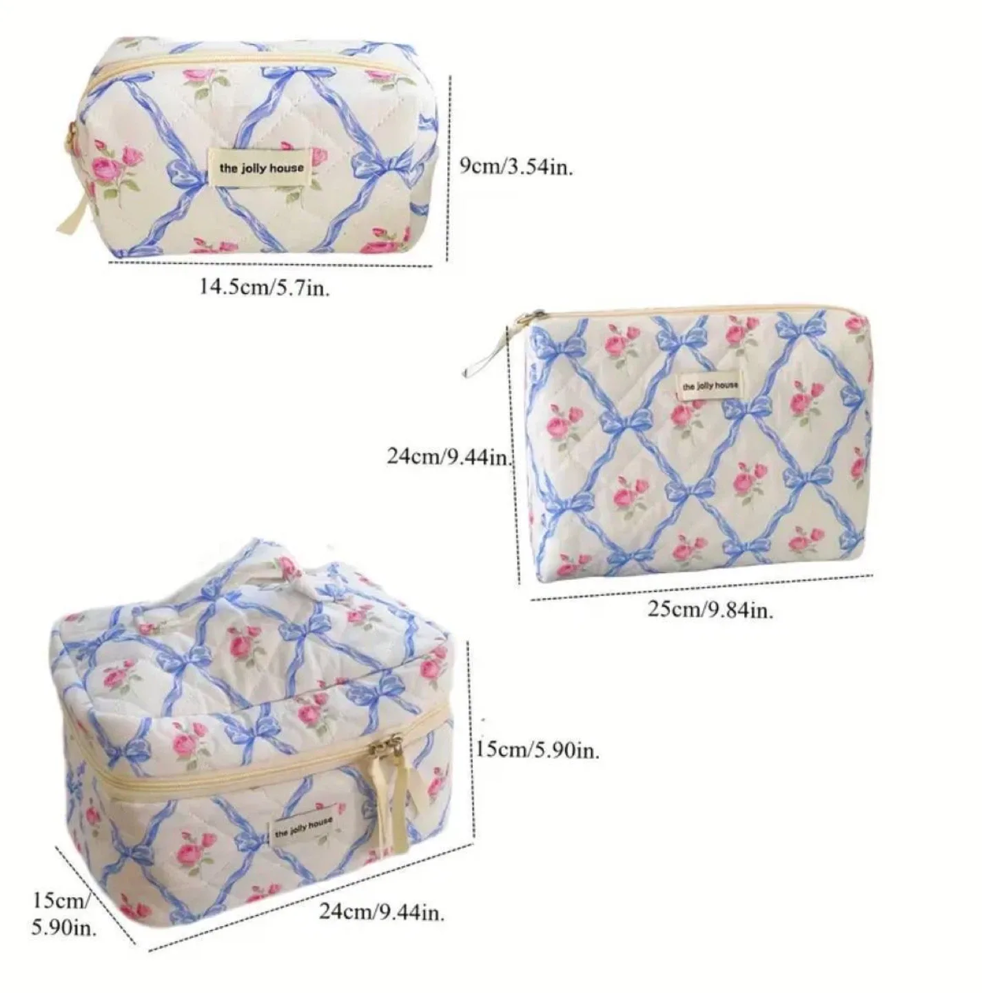 Rose and Bow Cosmetic Bags Set image indicator(5)