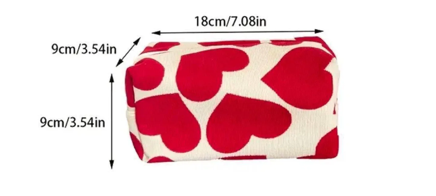 Cute Red Heart Makeup Bag image indicator(5)