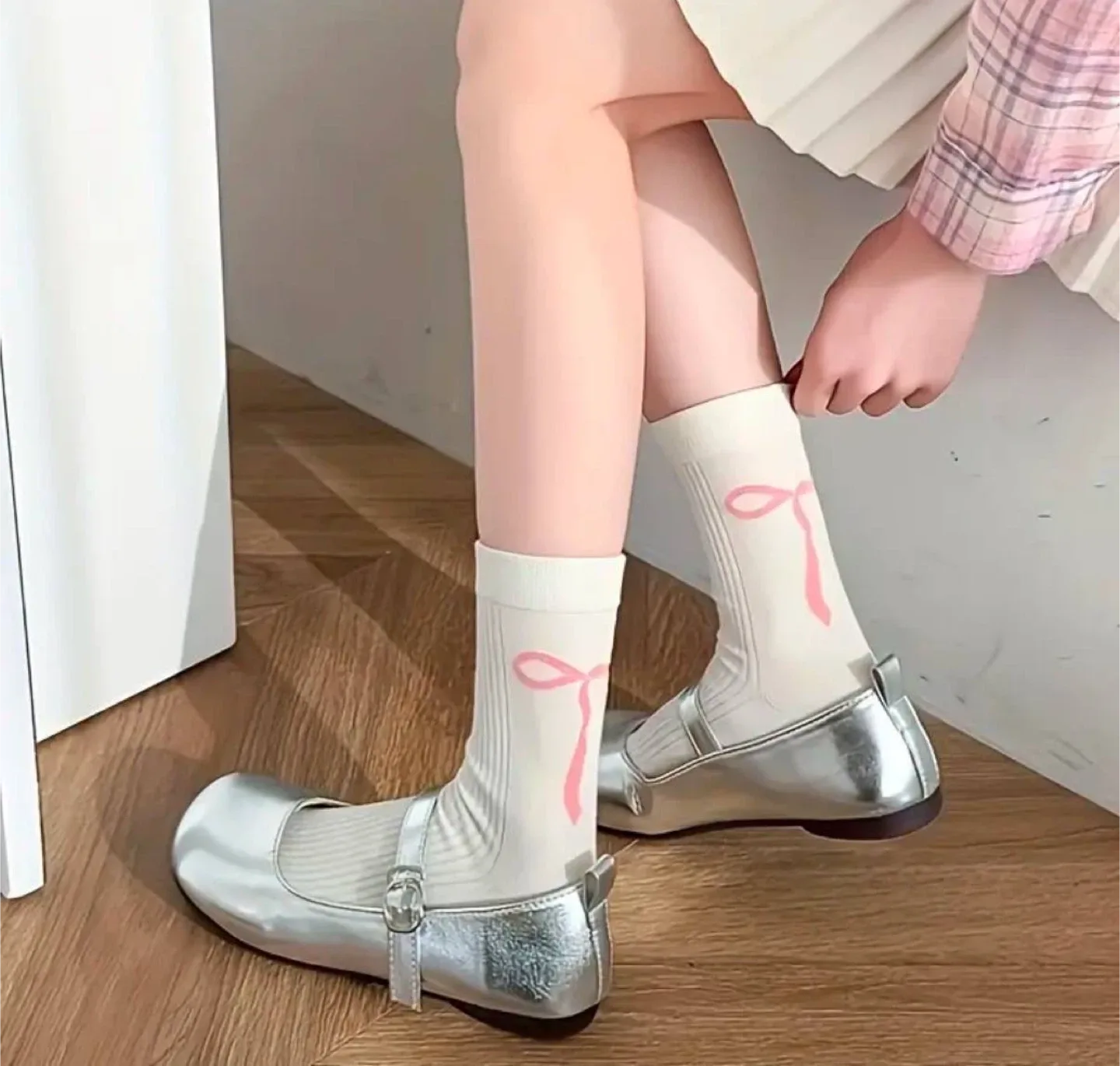 Socks cute pink bow - 5 pairs image indicator(7)