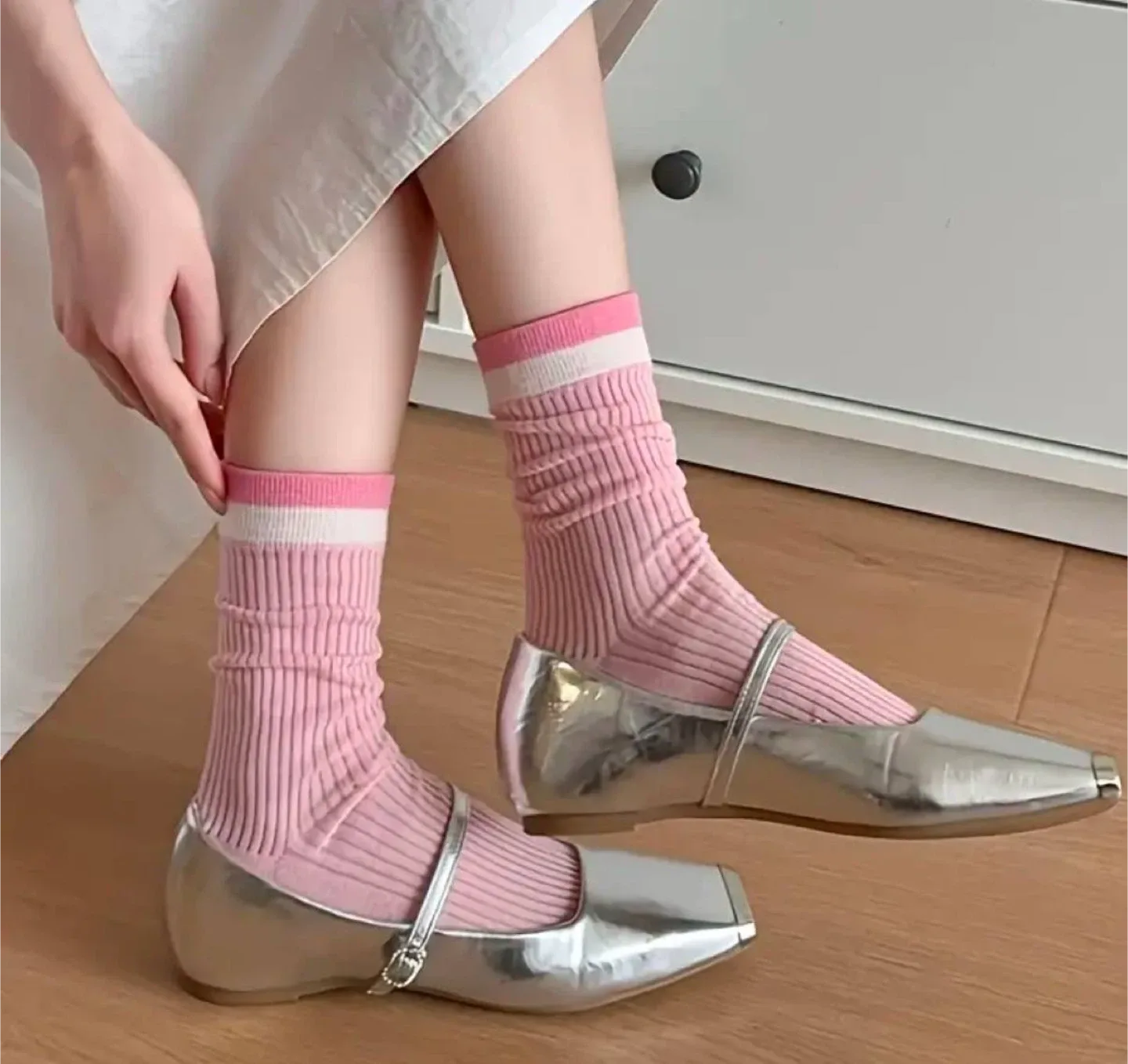 Socks cute pink bow - 5 pairs image indicator(8)